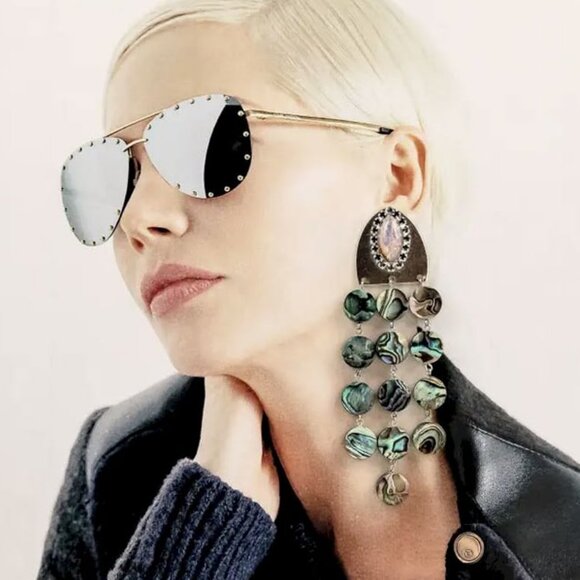 Vintage Silver Maori Paua Shell Earrings Unique Only One Pair Made - Picture 2 of 2